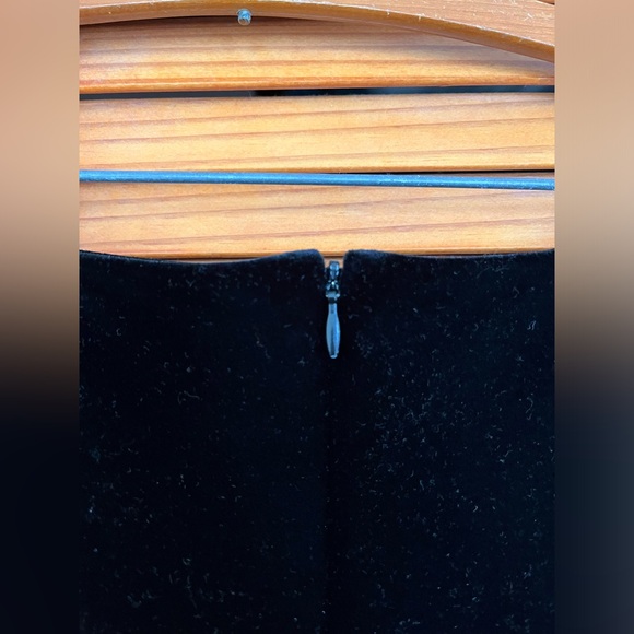 Black Velvet Fluted Skirt - Picture 3 of 7